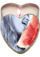 Earthly Body Hemp Seed Heart-shaped Edible Massage Candle Watermelon 4oz
