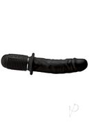 Master Series Power Pounder Vibrating And Thrusting Silicone Dildo - Black