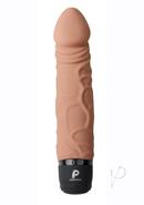 Powercocks Silicone Rechargeable Realistic Vibrator 6.5in - Caramel